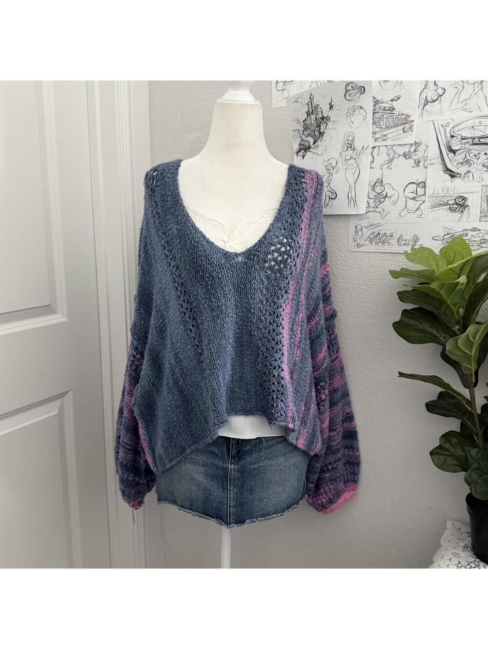 free people knit cotton sweater